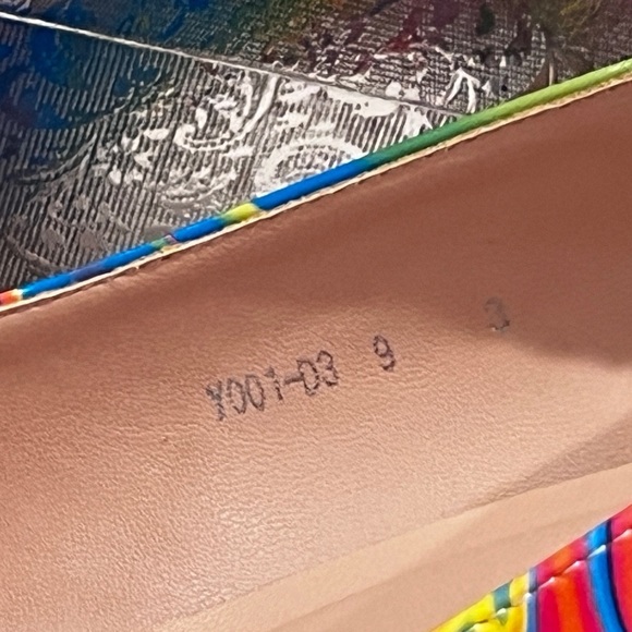 Aachcol Vibrant Multicolor Swirl Women's Heels - Picture 6 of 9